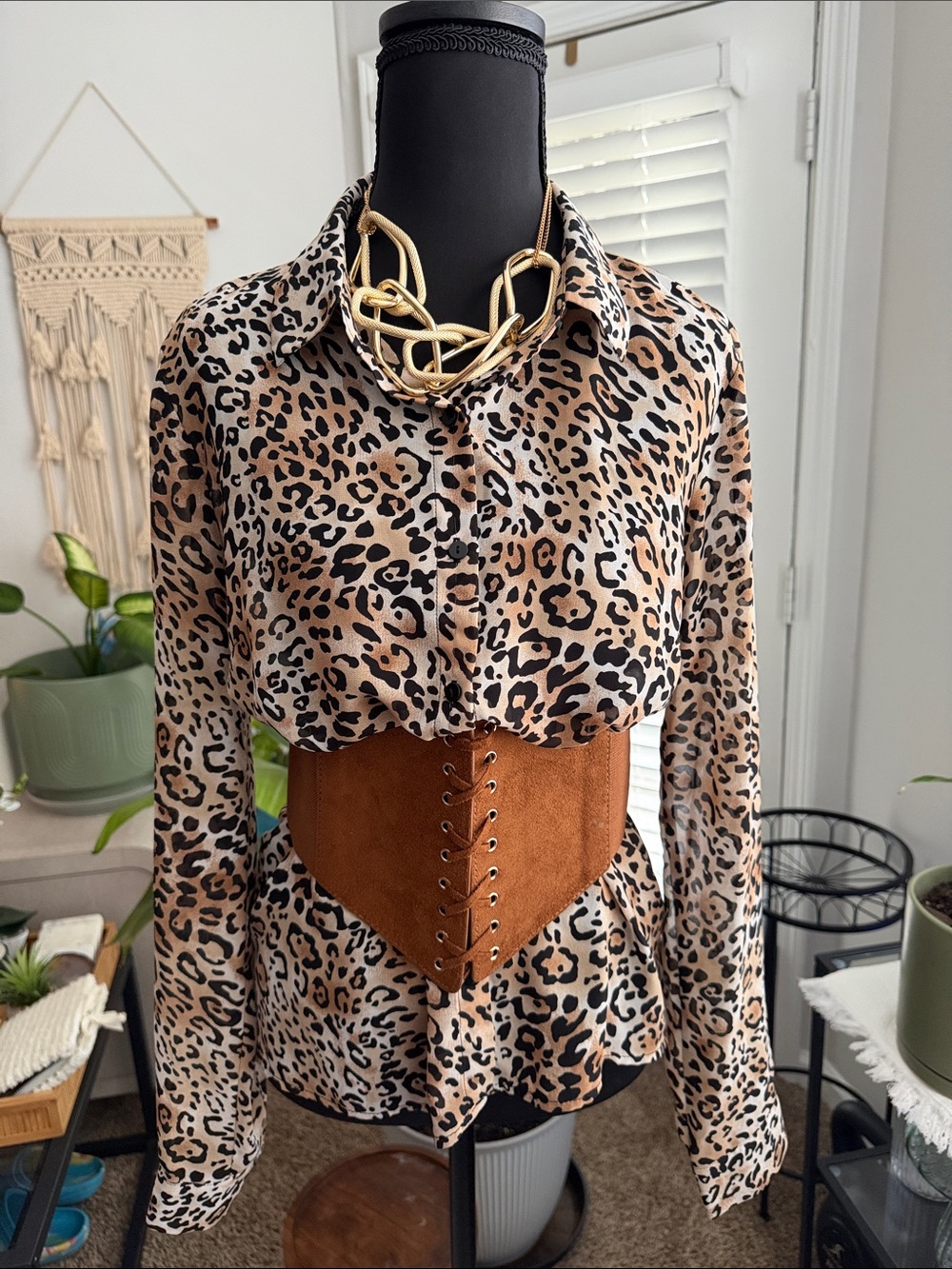 Forever 21 Leopard Print Button-Down